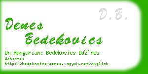 denes bedekovics business card